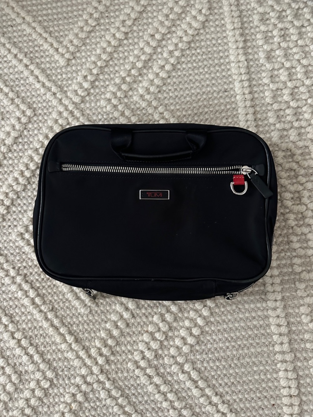 Tumi Black Nylon Toiletry Case with Silver Hardware